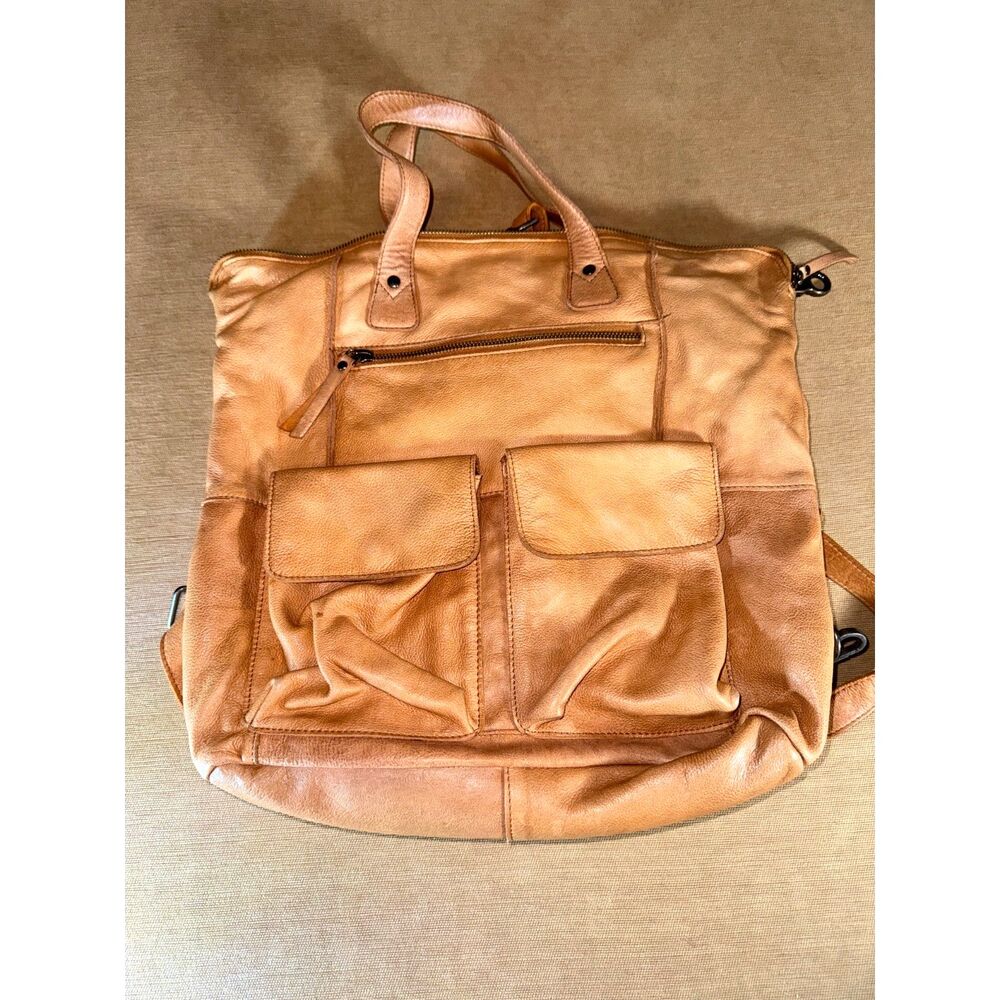 Valenca Holland Tan Leather Backpack Bag, Large